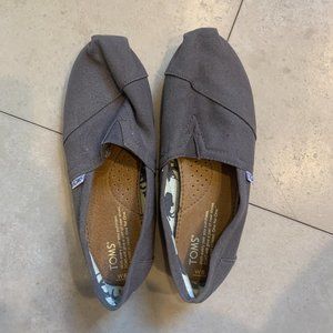TOMS Taupe Canvas Slip Ons